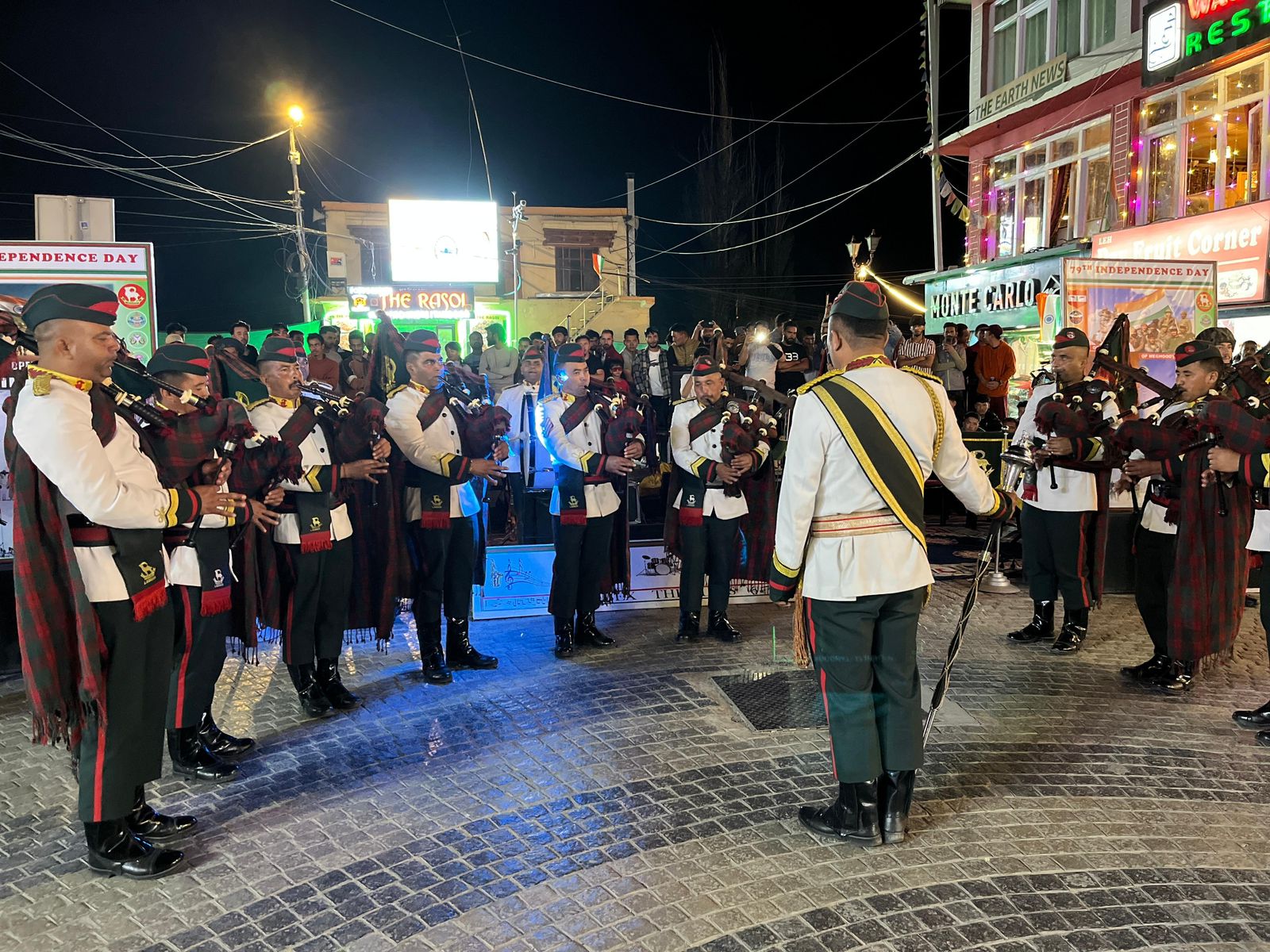 Band display by Armed forces on the eve of 79th Independence day