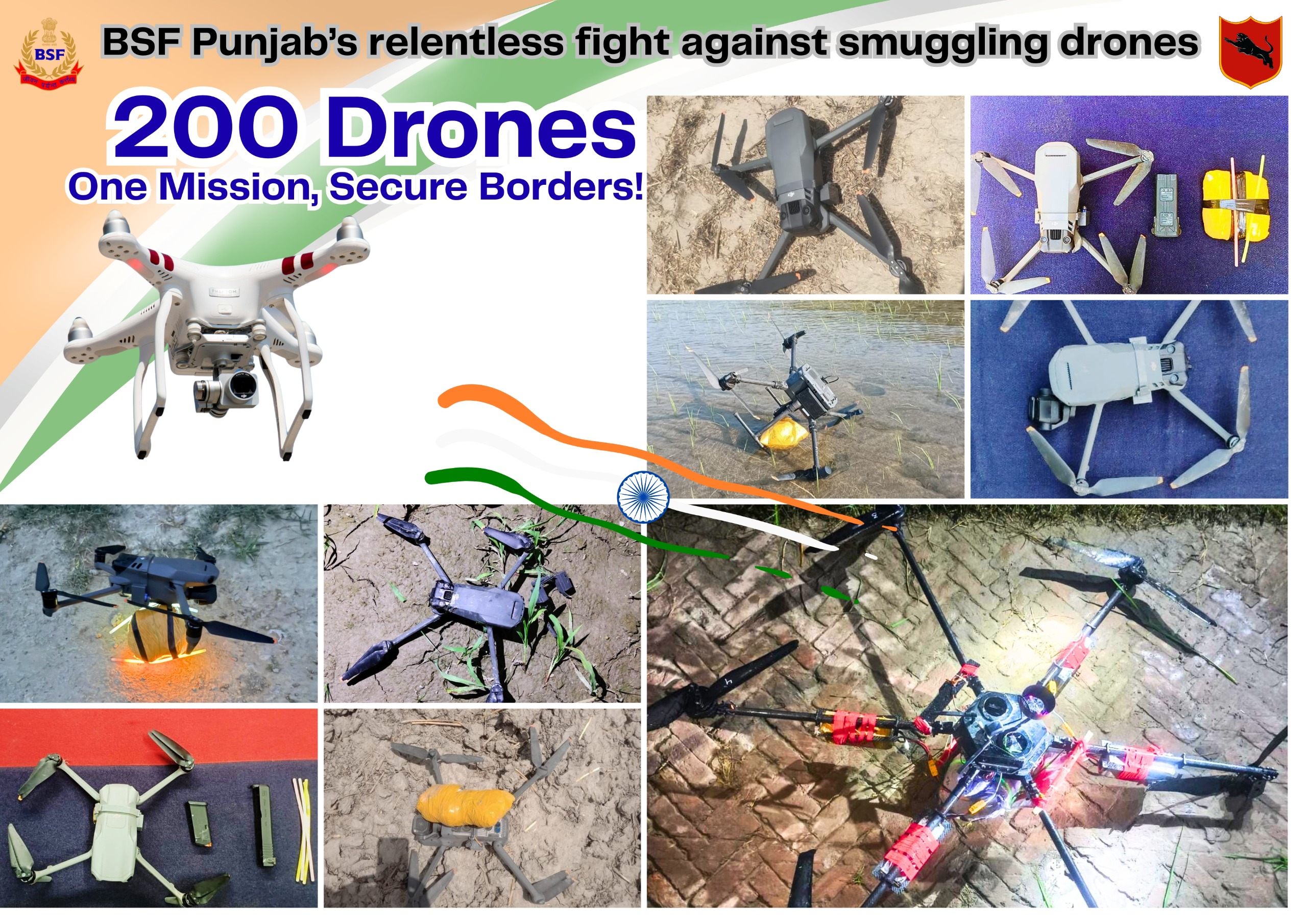BSF achieves Historic Milestone recovered over 200 Pakistani Drones in 2025