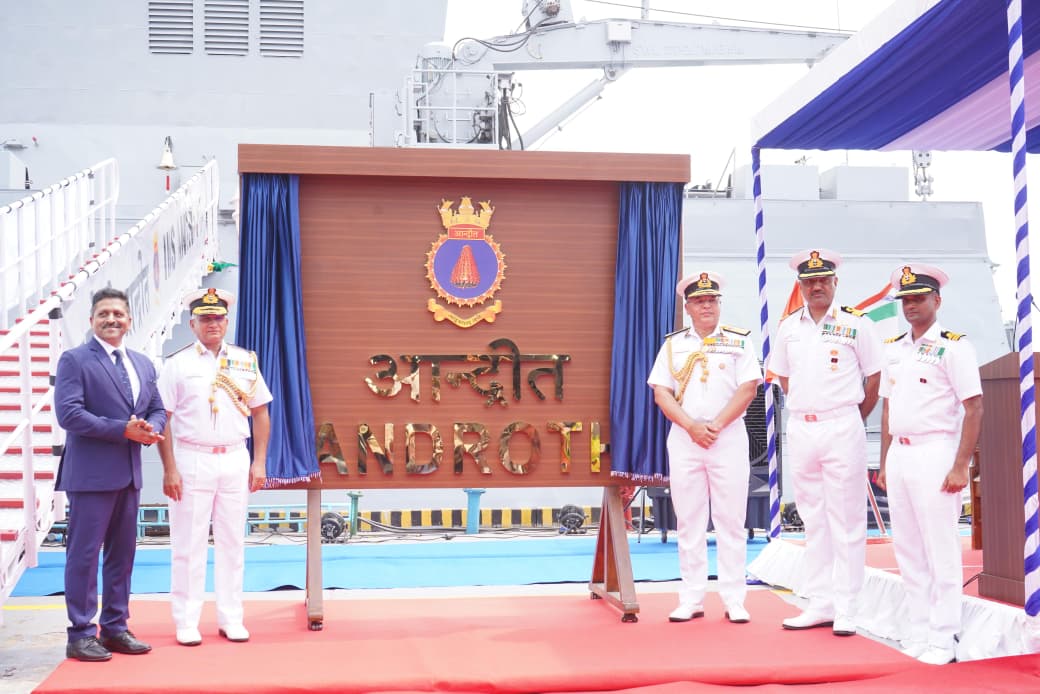 Commissioning of INS Androth, second ASW shallow water Craft