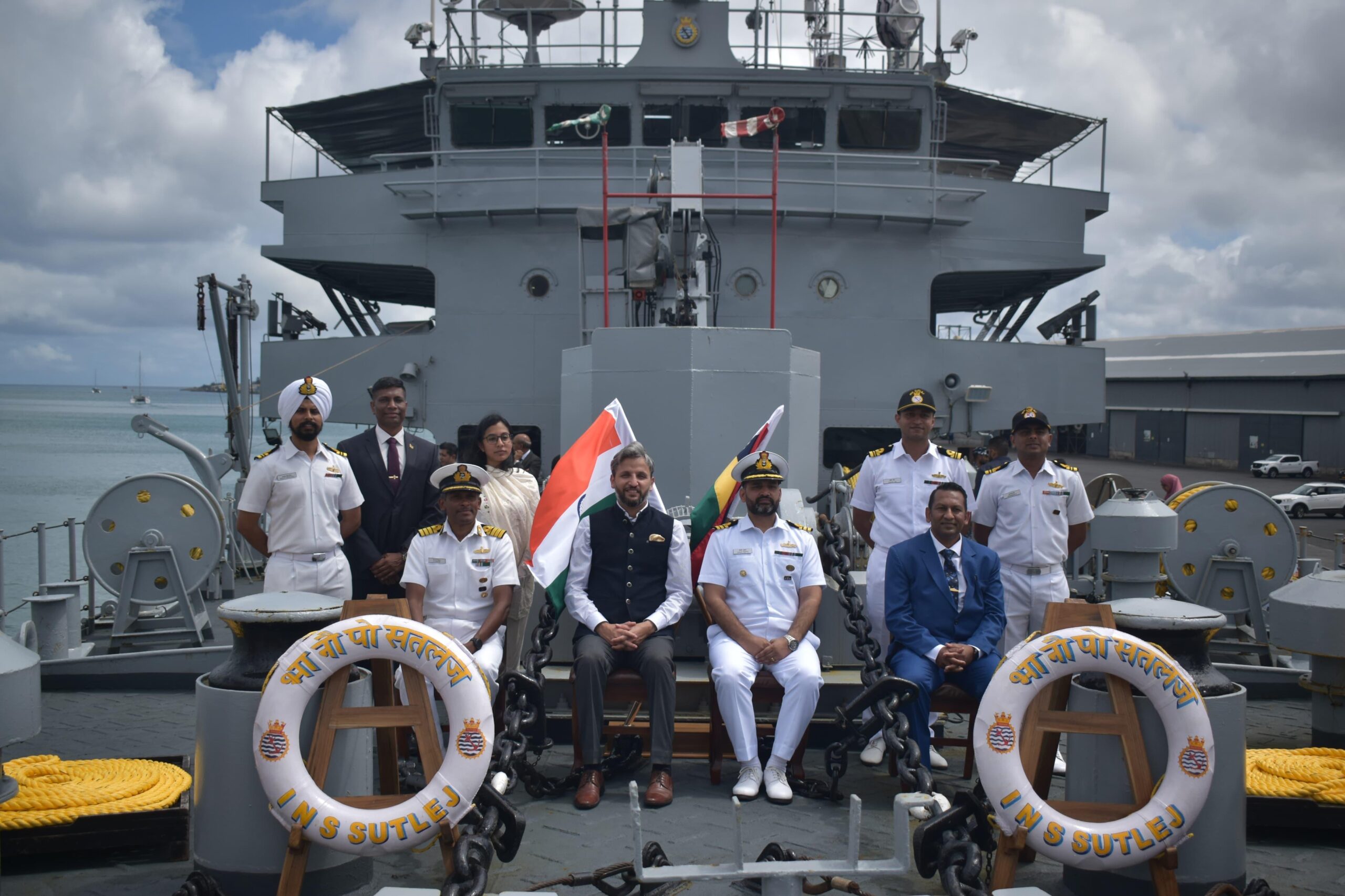 INS Sutlej arrives at Port Louis for 18th joint hydrographic survey mission in Mauritius