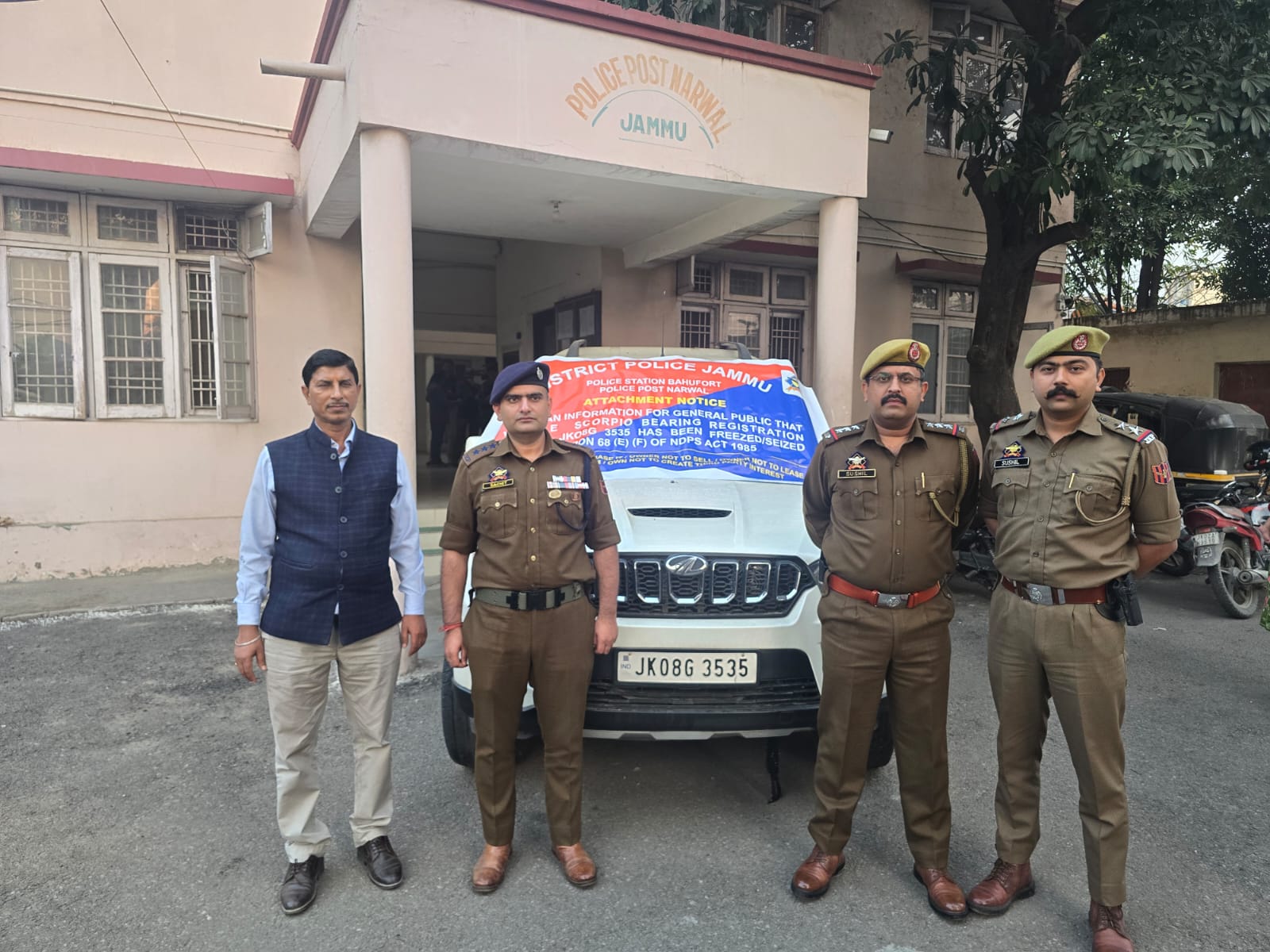 Jammu Police,Attaches Property of Drug Peddler Worth ₹15 Lakhs
