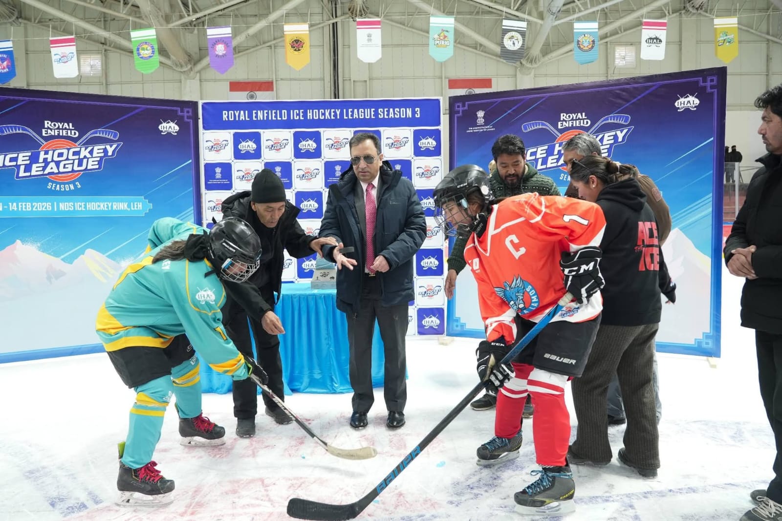 Chief Secretary Ashish Kundra Inaugurates 3rd Royal Enfield Ice Hockey League in Leh
