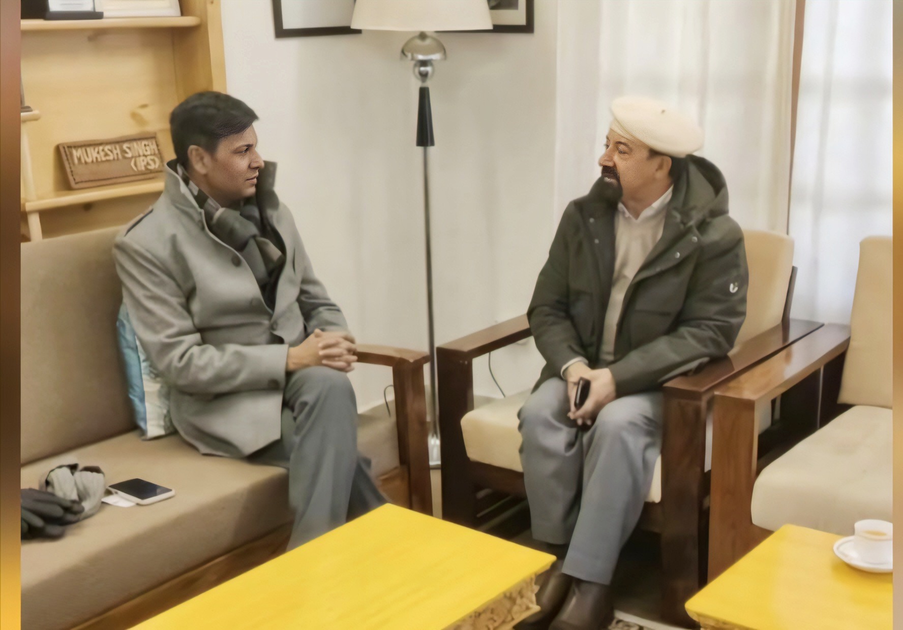CEC Kargil Dr. Mohd Jaffer Akhoon Meets New Ladakh DGP Mukesh Singh to Discuss Regional Security
