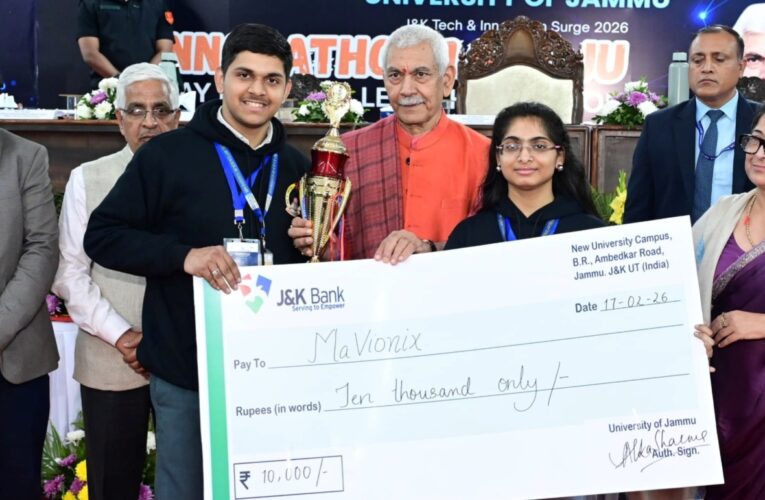 LG Manoj Sinha Calls for Campus Transformation at Jammu University Innovathon to Realize Developed India@2047