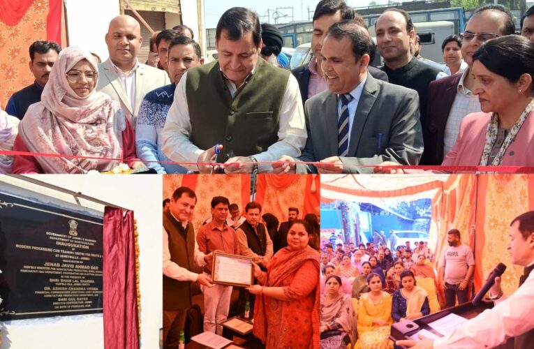 Minister Javid Dar Launches ₹90 Lakh Modern Fruit & Vegetable Processing Center in Jammu to Empower Farmers