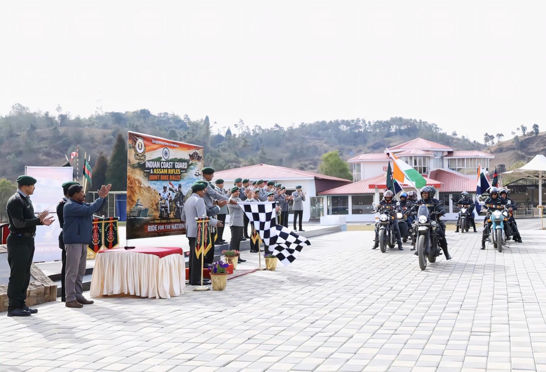 Assam Rifles and Indian Coast Guard Launch Phase II of Joint Bike Rally from Shillong to Pangsau Pass