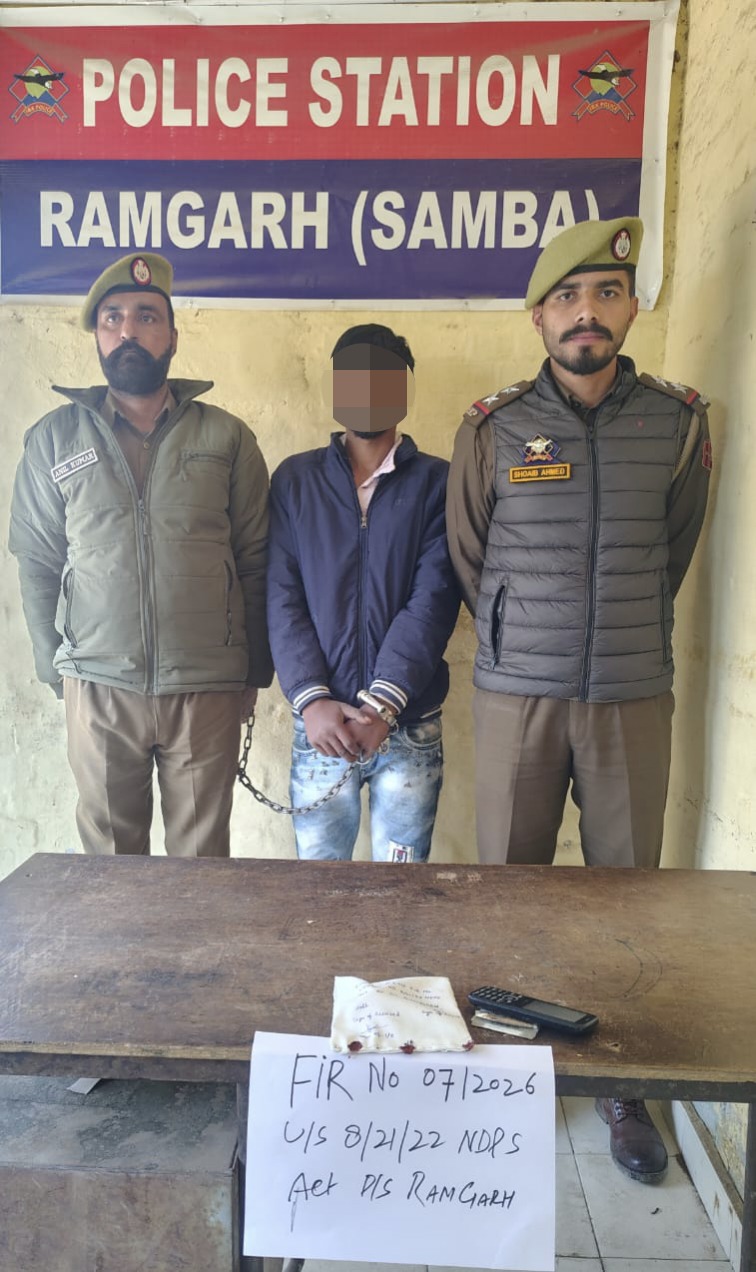 Samba Police Arrest Drug Peddler with Heroin; Major Narcotics Seizure in Ramgarh Operation