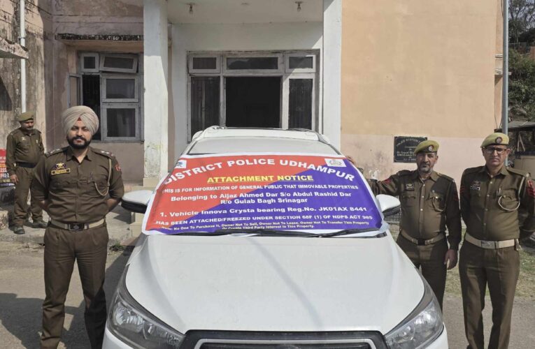 Udhampur Police Seize ₹30 Lakh Property of Srinagar Drug Peddler Under NDPS Act