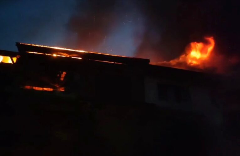 Bandipora Main Market Fire: Massive Blaze Sparks Panic as Firefighters Battle Flames