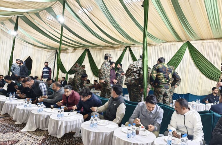 Army hosts Iftar Party at 12 sector headquarter at Balapora Shopian