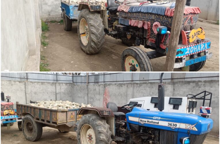Pulwama Police Seize Vehicles in Crackdown on Illegal Mining at Romshi Nallah