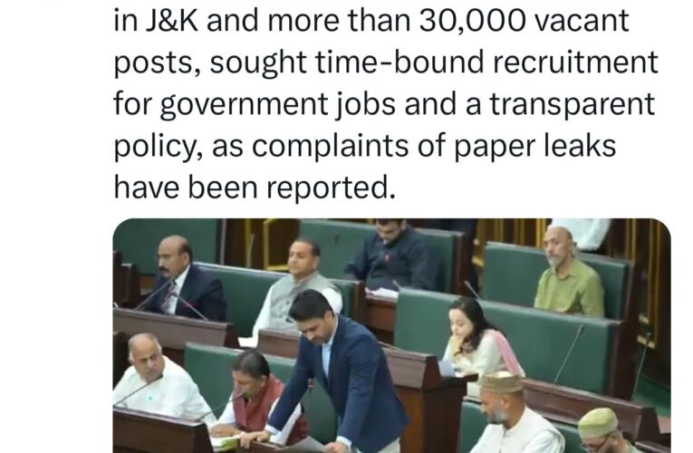 PDP MLA Waheed Para Demands Immediate Action on 32% Unemployment Rate in Jammu and Kashmir