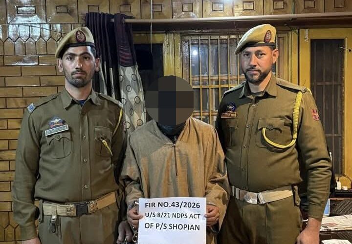 Shopian Drug Bust: J&K Police Arrest Peddler and Seize Heroin in Major Anti-Narcotics Operation
