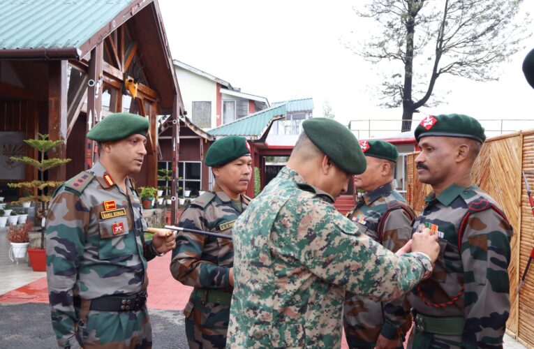DG Assam Rifles Visits Kohima Garrison: Lt Gen Vikas Lakhera Honors Top Personnel