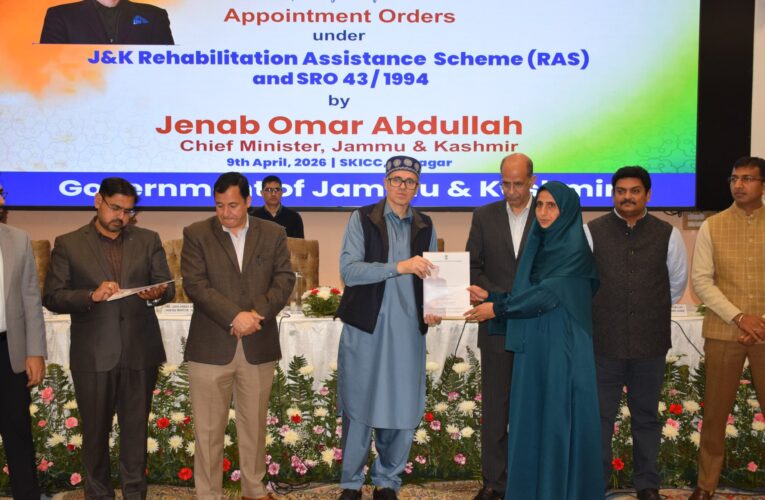 Healing Through Employment: Omar Abdullah Grants 90 Compassionate Appointments to Bereaved Families at SKICC