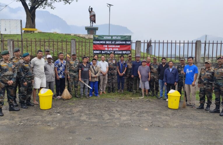 Assam Rifles Leads Community Cleanliness Drive at Jadonang Park in Manipur