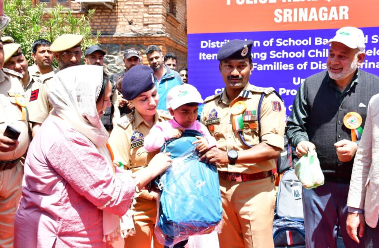 Srinagar Police Distribute Educational Supplies to Underprivileged Students Under Civic Action Programme