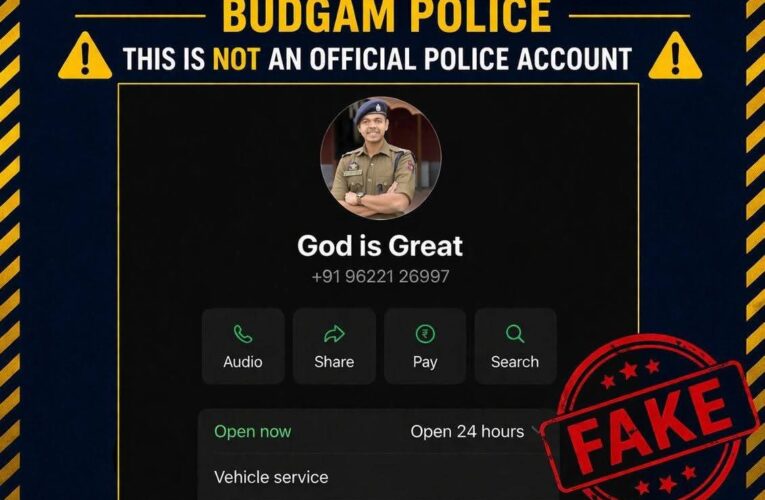 Budgam Police File FIR After Man operating fake whatsapp Account in the name of  SSP Budgam