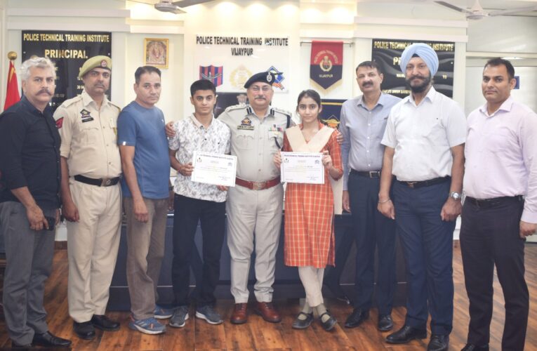 PTTI Vijaypur Honors High Achieving Students of Police Personnel