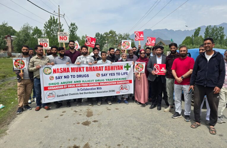 Anti-Drug Awareness Rally Held Under Nasha Mukt Bharat Abhiyan in Ganderbal
