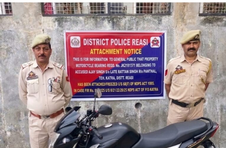 Reasi Police attached Motorcycle of Habitual Drug Peddler Under Nasha Mukt Abhiyaan