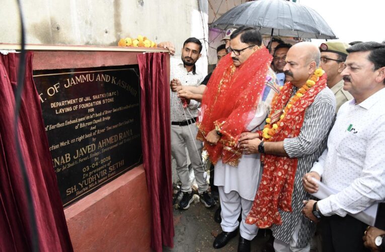 Jal Shakti Minister Javed Ahmad Rana Launches Major Flood Protection Projects for River Tawi in Jammu