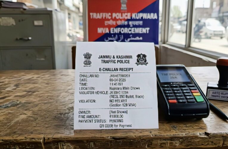 Kupwara Traffic Enforcement Drive: 52 E-Challans Issued and 19 Licenses Recommended for Suspension