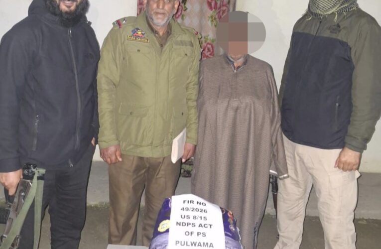 Pulwama Drug Crackdown: Peddler Arrested with Over 2kg of Poppy Straw in Chewekalan