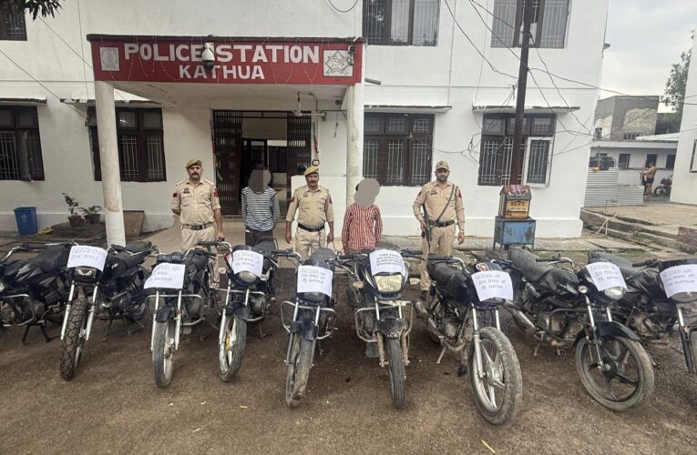 Kathua Police Bust Vehicle Theft Gang: Two Arrested and Nine Motorcycles Recovered