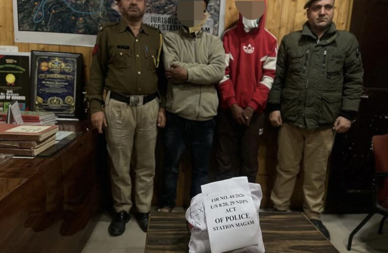 Budgam Police Seize Large Narcotics Haul and Arrest Two Suspects Near Magam