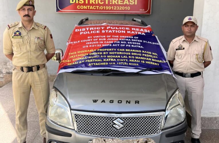 Reasi Police Seize Drug Peddler Vehicle in Major Crackdown