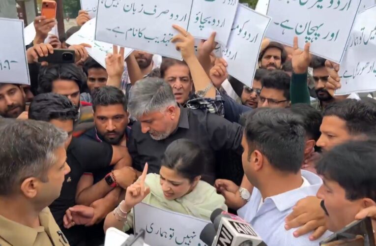 Iltija Mufti leads protest in Srinagar against removal of Urdu as mandatory revenue language