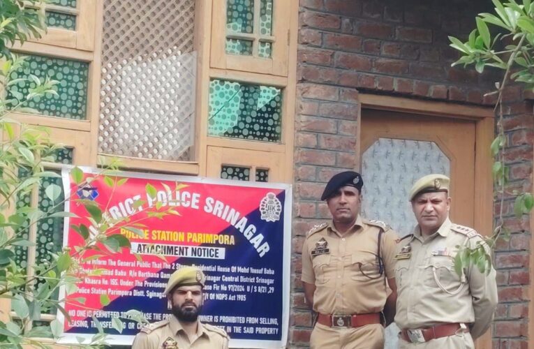Srinagar Police Attach Assets Worth Two Crore From Drug Peddlers Under Nasha Mukt Abhiyan