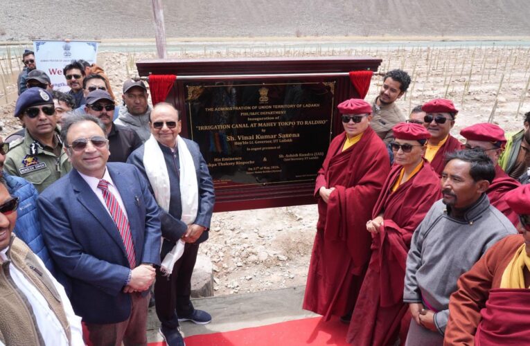 Ladakh LG Vinai Kumar Saxena inaugurates Mahey Tokpo Raldho irrigation canal in Nyoma