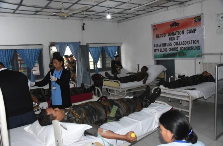 Assam Rifles Organizes Blood Donation Camp in Mokokchung to Support Local Healthcare