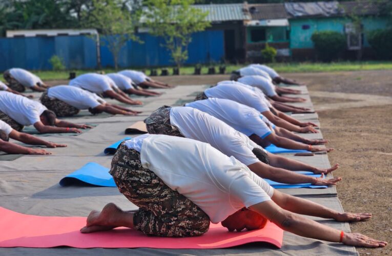 Central Reserve Police Force jawans celebrate 100 days countdown to International Day of Yoga 2026