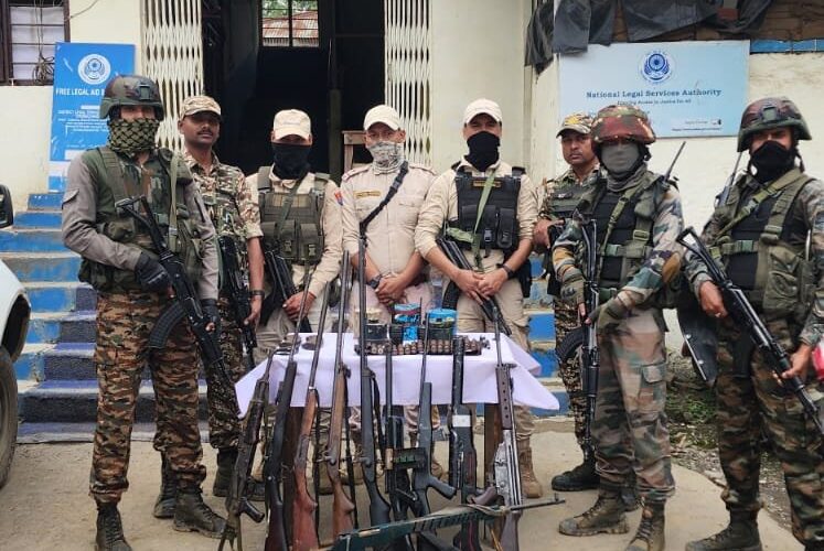 Security forces recover large cache of weapons and explosives in Churachandpur district