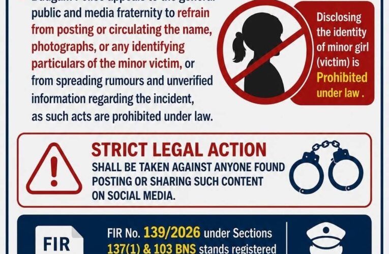 Budgam Police Issues Advisory Against Sharing Identity of Minor Crime Victim