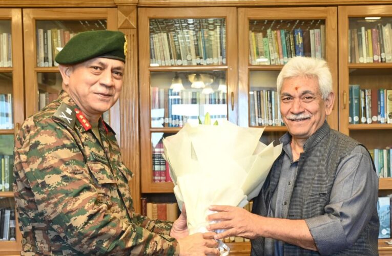 Lieutenant General Balbir Singh Calls on Lt Governor Manoj Sinha