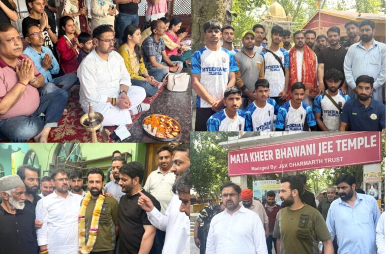Satish Sharma reviews facilities at Kheer Bhawani and Mir Baba Hyder shrines
