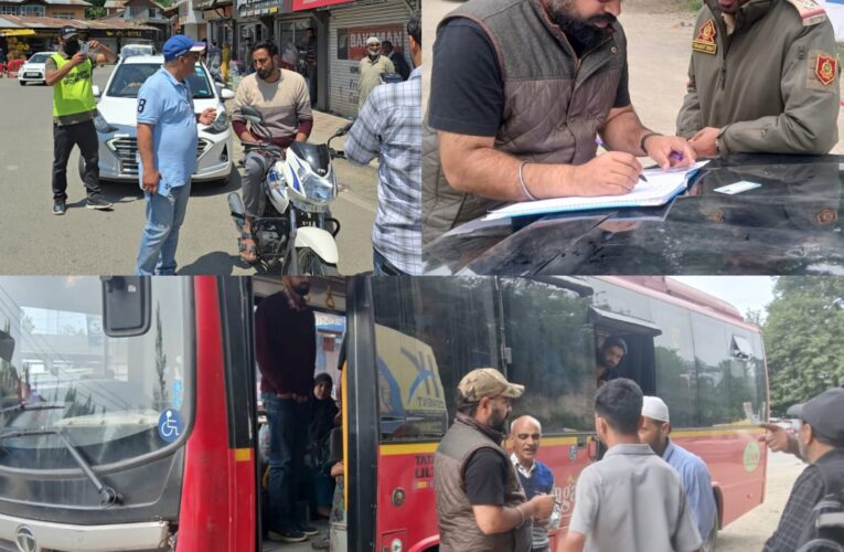 ARTO Ganderbal Conducts Extensive Traffic Enforcement Drive, Multiple Challans Issued
