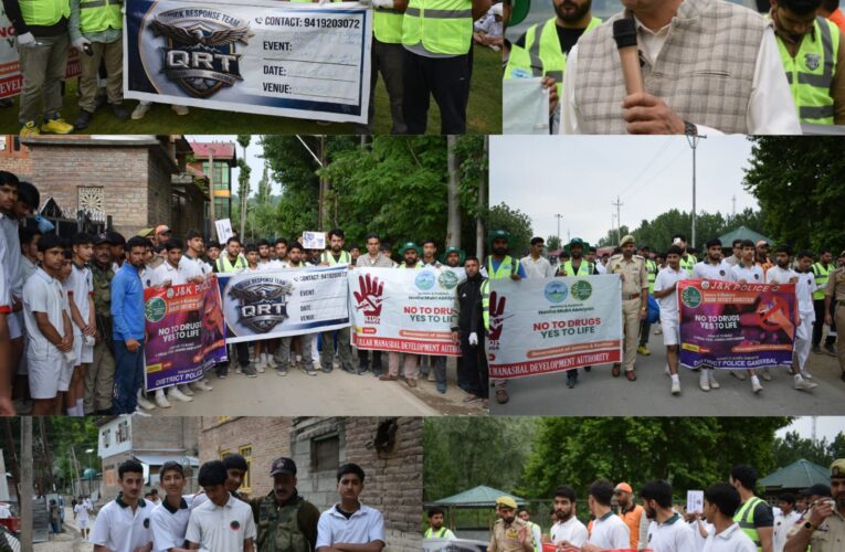 Manasbal Dev Authority holds sanitation, anti-drug rallies