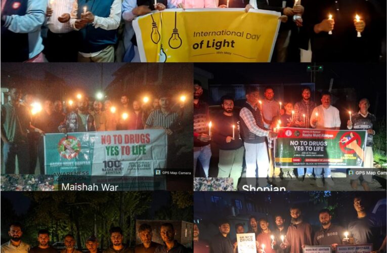 Shopian district observes International Day of Light with candle marches against drug abuse