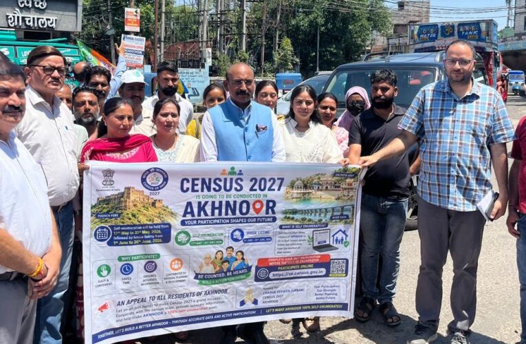Census 2027 self enumeration awareness rally held in Akhnoor as campaign kicks off to encourage public participation
