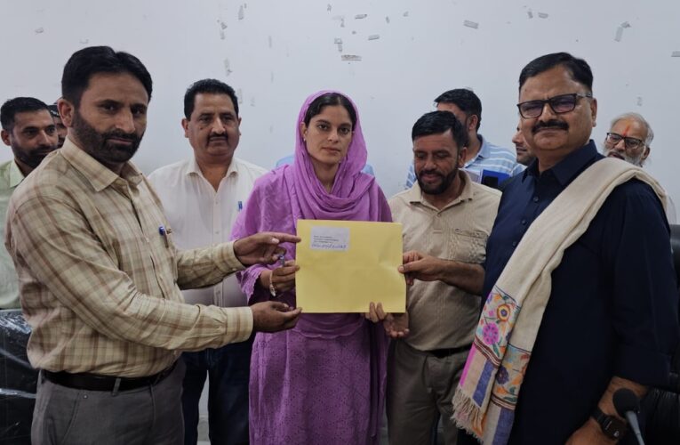 Javed Ahmed Rana distributes engagement orders to newly selected Anganwadi workers in Mendhar