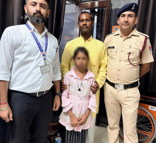 Northern Railway ticket checking staff reunites missing child with parents at Katra station