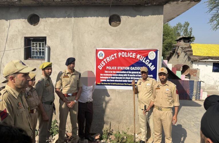 Kulgam Police Attach Assets Worth Over 92 Lakh in Major Drug Bust