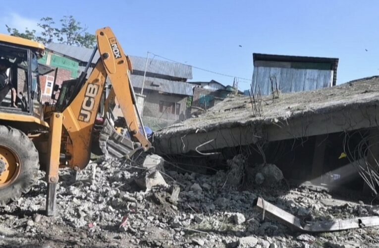 Illegal Property of Drug Peddler Demolished in Yaripora Kulgam