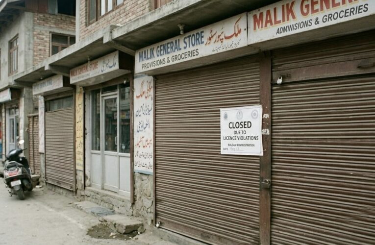 Kulgam district authorities shut three shops for license violations