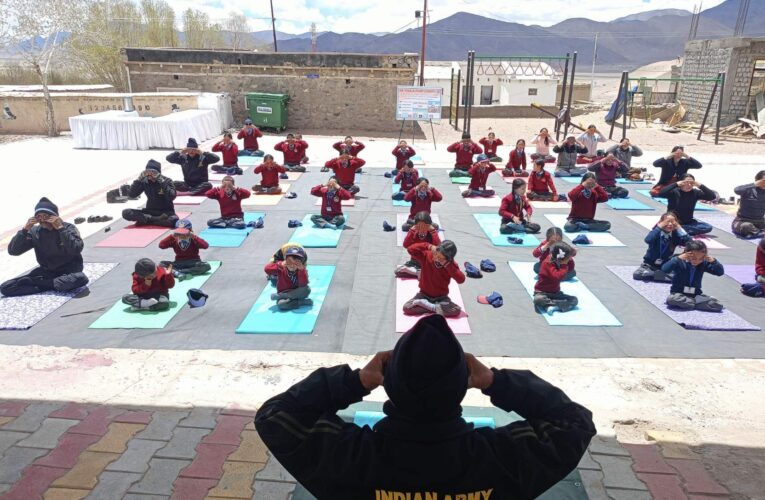 Indian Army organizes yoga session at Mudh village in Ladakh